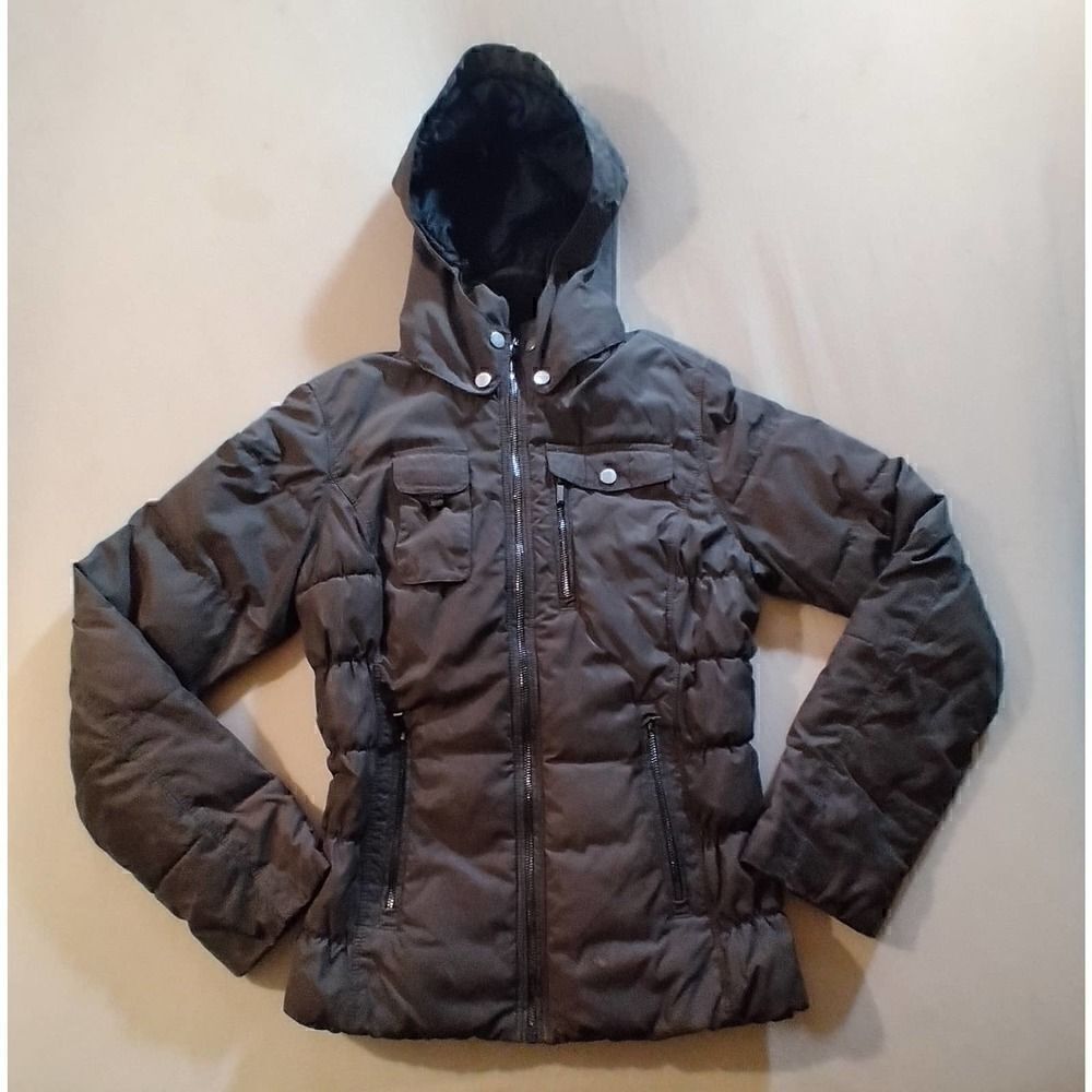 OBERMEYER WOMENS PUFFER JACKET DARK GRAY SIZE 6